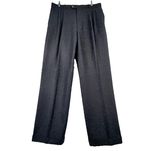 Eddie Bauer Other - vtg Eddie Bauer SZ-36 Gray Glen Plaid Flannel Wool Pants Trousers Pleated Cuffed